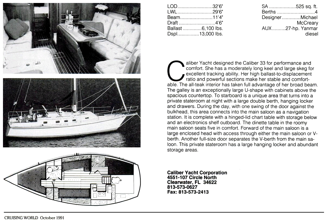 Caliber 33 gallery image with filename: caliber33-cruising-world-mag.png